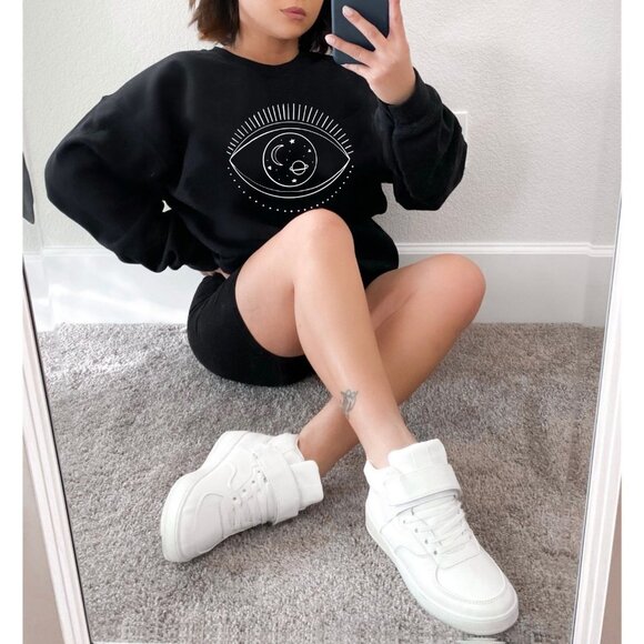 Evil eye Sweatshirt, Galaxy Sweatshirt, Evil eye pullover, Oversized Sweatshirt, - Picture 2 of 4